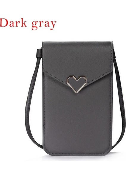 B Koyu Gri Dokunmatik Ekran Telefon Çantası Kadınlar Için Crossbody Çanta Rfid Çok Fonksiyonlu Omuz Cüzdan Mini Kadın Çantası Cep Cüzdan Kart Sahibinin (Yurt Dışından)