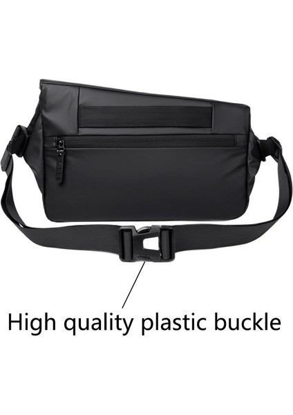 Siyah Pu Basit Plastik Toka Erkek Fonksiyonel Kamera Crossbody Çanta Su Geçirmez Ipad Çok Fonksiyonlu Göğüs Çantası Erkek Kişisel Omuz Çantası Standı Messenger Çanta (Yurt Dışından) indirimleri