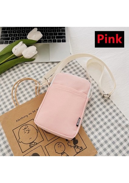 Pembe 20X13X4CM Yeni 8 Renk Cep Telefonu Çantası Kadın Haberci Çantası Tüm Maç Mini Küçük Crossbody Çanta Asılı Boyun Bozuk Para Cüzdanı Dikey Çanta (Yurt Dışından)