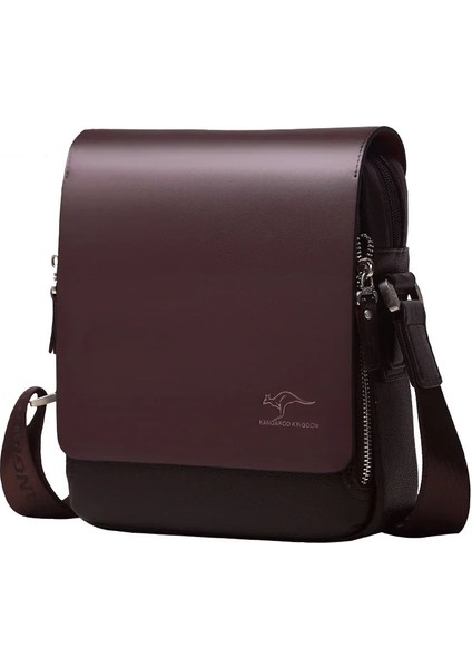 Siyah 31X24X8 cm Kanguru Lüks Marka Vintage Erkek Haberci Çanta Erkekler Için Deri Iş Omuz Çantası Erkek Crossbody Çanta Kahverengi Rahat Evrak Çantası (Yurt Dışından)