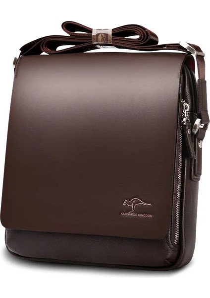 Siyah 31X24X8 cm Kanguru Lüks Marka Vintage Erkek Haberci Çanta Erkekler Için Deri Iş Omuz Çantası Erkek Crossbody Çanta Kahverengi Rahat Evrak Çantası (Yurt Dışından)