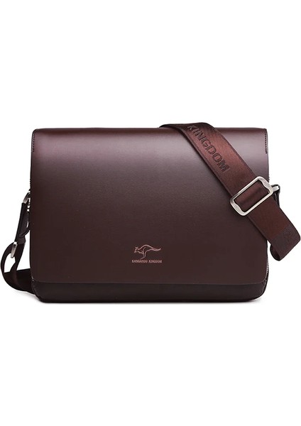 Siyah 31X24X8 cm Kanguru Lüks Marka Vintage Erkek Haberci Çanta Erkekler Için Deri Iş Omuz Çantası Erkek Crossbody Çanta Kahverengi Rahat Evrak Çantası (Yurt Dışından)