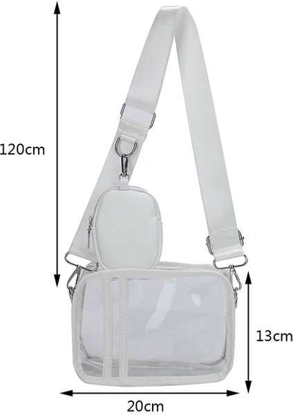 Beyaz 2023 Kadın Şeffaf Küçük Crossbody Çanta Yaz Jöle Askılı Çanta Kadın Seyahat Şeftali Omuz Çantası Kızlar Temizle Çantalar (Yurt Dışından)