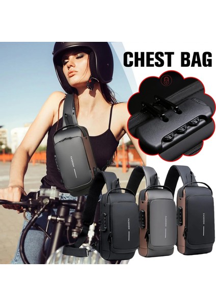 Siyah 50028 Yeni Erkekler Anti Hırsızlık Göğüs Çantası Omuz USB Şarj Crossbody Paketi Okul Kısa Seyahat Haberciler Spor Salonu Erkek Sling Spor Paketi (Yurt Dışından) modelleri
