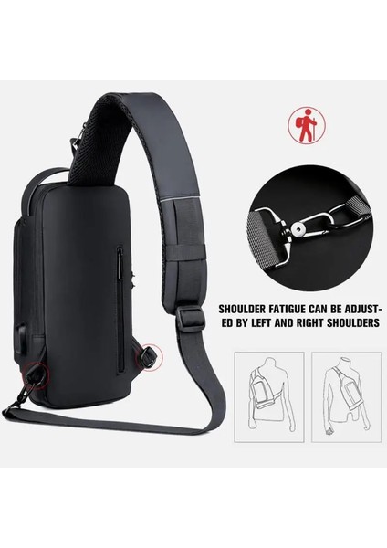 Siyah 50028 Yeni Erkekler Anti Hırsızlık Göğüs Çantası Omuz USB Şarj Crossbody Paketi Okul Kısa Seyahat Haberciler Spor Salonu Erkek Sling Spor Paketi (Yurt Dışından) indirimleri