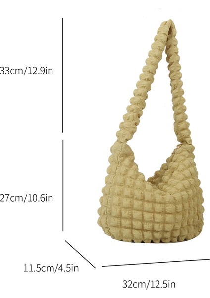 Kadınlar Için Sarı Kapitone Crossbody Çanta Pileli Çanta Yastıklı Bulut Omuz Çantaları Dantelli Kabarcıklar Tote Çanta Naylon Rahat Messenger Çanta (Yurt Dışından)