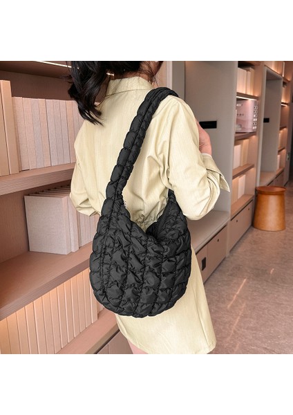 Kadınlar Için Sarı Kapitone Crossbody Çanta Pileli Çanta Yastıklı Bulut Omuz Çantaları Dantelli Kabarcıklar Tote Çanta Naylon Rahat Messenger Çanta (Yurt Dışından) fiyatları