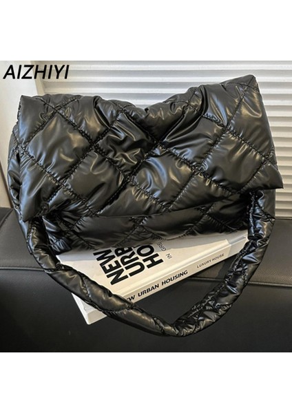 Şampanya B Kış Kadın Kirpi Tote Çanta Pamuk Aşağı Yastıklı Omuz Çantaları Kapitone Çanta Çanta Pileli Naylon Alışveriş Messenger Çanta 2023 Yeni (Yurt Dışından) fiyatları