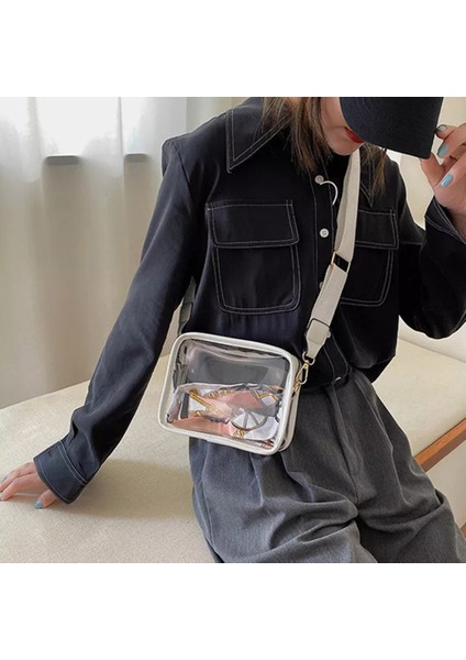 Beyaz 2023 Kadın Şeffaf Küçük Crossbody Çanta Yaz Jöle Askılı Çanta Kadın Seyahat Şeftali Omuz Çantası Kızlar Temizle Çantalar (Yurt Dışından) modelleri