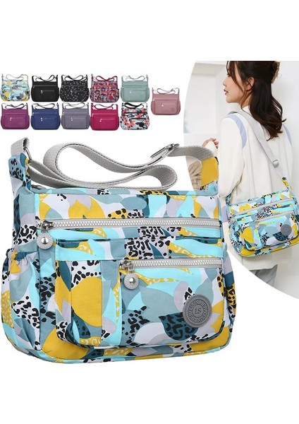 Style1 Beş 2023 Naylon Kadın Postacı Çantası Su Geçirmez Fermuarlı Paket Tuval Seyahat Crossbody Çanta Moda Kadın Tote Omuzdan Askili Çanta (Yurt Dışından) fiyatları