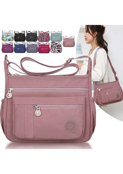 Style1 Beş 2023 Naylon Kadın Postacı Çantası Su Geçirmez Fermuarlı Paket Tuval Seyahat Crossbody Çanta Moda Kadın Tote Omuzdan Askili Çanta (Yurt Dışından) modelleri