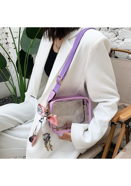 Pembe Temizle Crossbody Çanta Çanta Stadyum Onaylı Pvc Şeffaf Messenger Çanta Konserler Festivaller Için Ayarlanabilir Askı Spor Çanta (Yurt Dışından) fırsatları