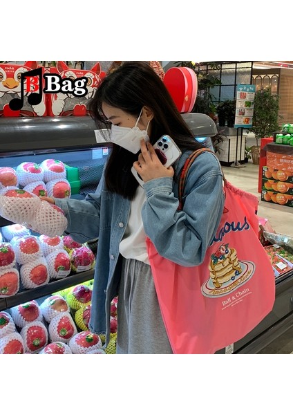 Stil 9 Orta Japon Kadın Kız Tatlı Karikatür Naylon Naylon Omuz Çantaları Çanta Tote Moda Kadın Büyük Kapasiteli Kumaş Alışveriş Çantaları (Yurt Dışından) indirimleri