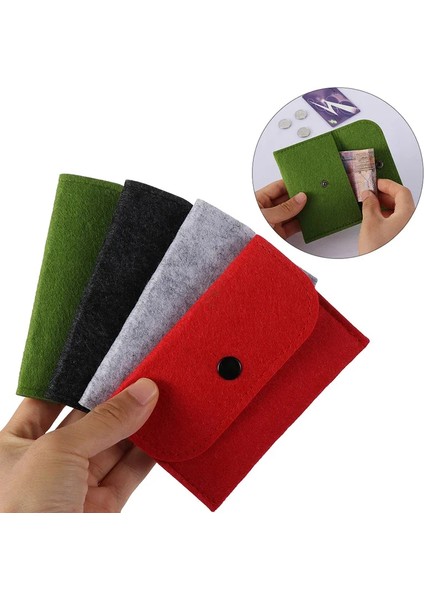 Gn Unisex Keçe Bozuk Para Cüzdanı Çanta Kadın Kızlar Mini Fermuarlı Para Cüzdan Kılıf Rahat Kare Para Değişim Kartı Anahtarlık Kılıfı (Yurt Dışından) fırsatları