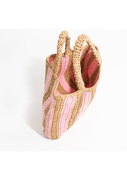 Stil 6 Mabula Moda Çizgili Kadın Hasır Çanta El Dokuma Yaz Plaj Tote Kadın Rahat Üst Kolu Çanta Lüks Tasarım Omuz Çantası (Yurt Dışından) indirimleri