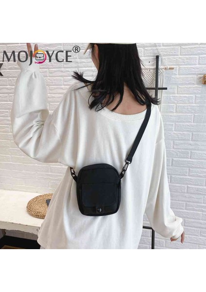 Siyah Kanvas Kadın Crossbody Çanta Trend 2023 Küçük Omuz Çanta Kore Düz Renk Öğrenci Telefonu Çantası Basit Alışveriş Fermuarlı Çanta (Yurt Dışından) modelleri