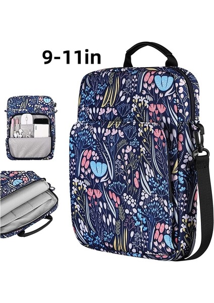 Çiçekler 9-11IN 9-13 Inç Tablet Çantası Ipad Air Için Ipad Pro Mini 2020 Xiaomi 2022 Için Omuzdan Askili Çanta Darbeye Dayanıklı Depolama Bilgisayar Çantası Çanta Yeni (Yurt Dışından)