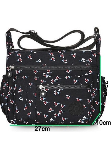 Style2 Sekiz 2023 Naylon Kadın Postacı Çantası Su Geçirmez Fermuarlı Paket Tuval Seyahat Crossbody Çanta Moda Kadın Tote Omuzdan Askili Çanta (Yurt Dışından)