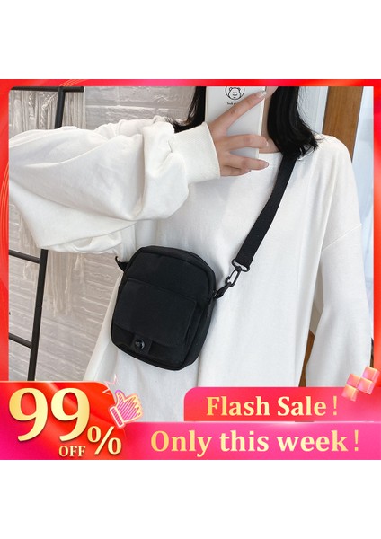 Mavi Kanvas Kadın Crossbody Çanta Trend 2023 Küçük Omuz Çanta Kore Düz Renk Öğrenci Telefonu Çantası Basit Alışveriş Fermuarlı Çanta (Yurt Dışından) fiyatları