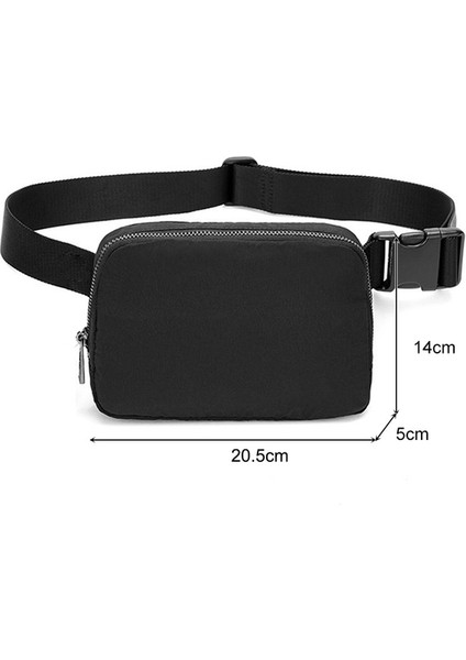 Siyah Naylon Koşu Saklama Çantası Ayarlanabilir Koşu Kemeri Bel Paketi Çok Fonksiyonlu Aşınmaya Dayanıklı Yüksek Kapasiteli Spor Aksesuarları (Yurt Dışından)