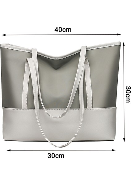 Gri Yeni Kız Tote Çanta Vintage Bayan Timsah Desen Pu Deri Omuz Alışveriş Çantası Bayanlar Rahat Büyük Kapasiteli Tote Çanta (Yurt Dışından)