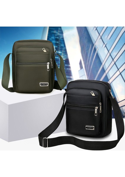 Yeşil 4 Fermuarlı Yeni Erkek Crossbody Çanta Naylon Erkek Kadın Omuz Çantaları Seyahat Rahat Depolama Omuz Çantası Messenger Çanta (Yurt Dışından) fırsatları