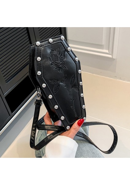 Altın Yeni Yenilik Tabut Şekli Çantalar ve Çanta Kadınlar Için Gotik Çapraz Omuz Çantası Kızlar Küçük Crossbody Çanta Moda Günü Manşonlar (Yurt Dışından) fiyatları