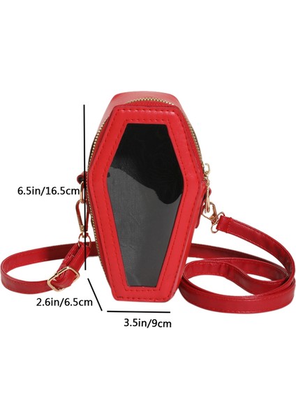 Kırmızı S Yeni Yenilik Tabut Şekli Çantalar ve Çanta Kadınlar Için Gotik Çapraz Omuz Çantası Kızlar Küçük Crossbody Çanta Moda Günü Manşonlar (Yurt Dışından)