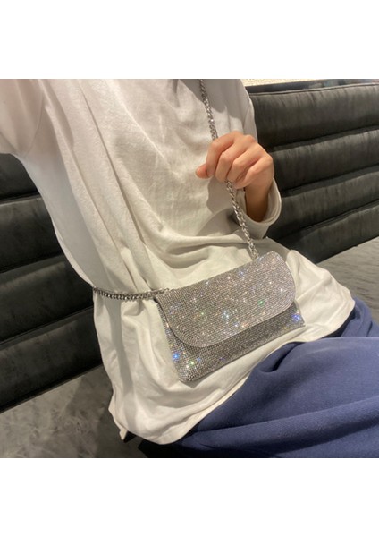 Style3 2022 Yeni Rhinestone Çanta Kadın Çanta Elmas Omuz Çantası Çanta Kadın Crossbody Çanta Bayanlar Parlayan Elmas Çanta Debriyaj (Yurt Dışından) indirimleri