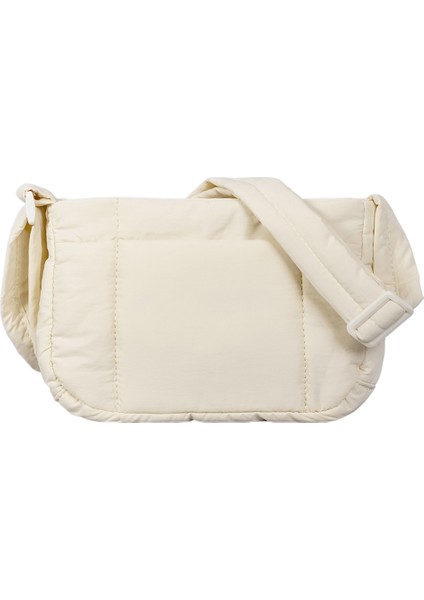 Pembe Naylon Kumaş Kadın Moda Crossbody Çanta Pamuk Yastıklı Satchel Rahat Düz Renk Tek Kollu Çanta Bayanlar Kare Işe Gidiş Omuz Çantaları (Yurt Dışından) modelleri