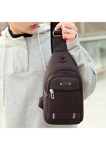 Kahverengi Unisex Kanvas Eğlence Sporları Küçük Sırt Çantası Oxford Kumaş Tek Omuz Messenger Çanta Göğüs Çantası (Yurt Dışından) indirimleri