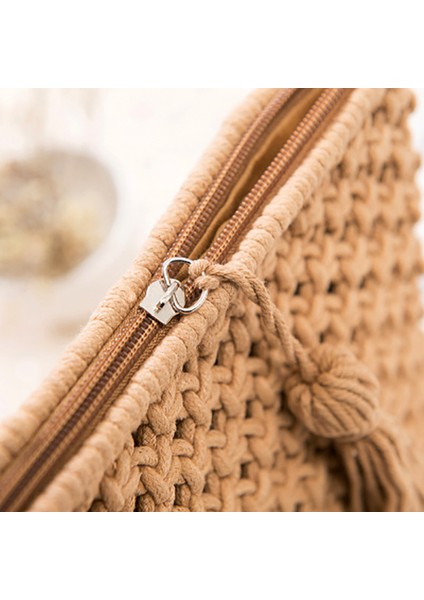 A10 Basit Püskül Dokuma Hasır Çanta Retro El Dokuma Çanta Moda Dokuma Çanta Yaz Plaj Kare Çanta Açık Hasır Dokuma Çanta (Yurt Dışından) indirimleri