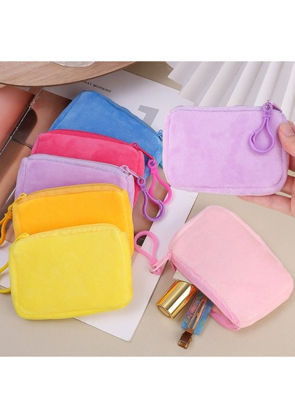 Mor Yeni Peluş Bozuk Para Cüzdanı Kadın Sevimli Mini Dikdörtgen Cüzdan Değişim Kılıfı Küçük Fermuar Cüzdan Debriyaj Taşınabilir Kulaklık Çantası Kart Çantaları (Yurt Dışından) fiyatları