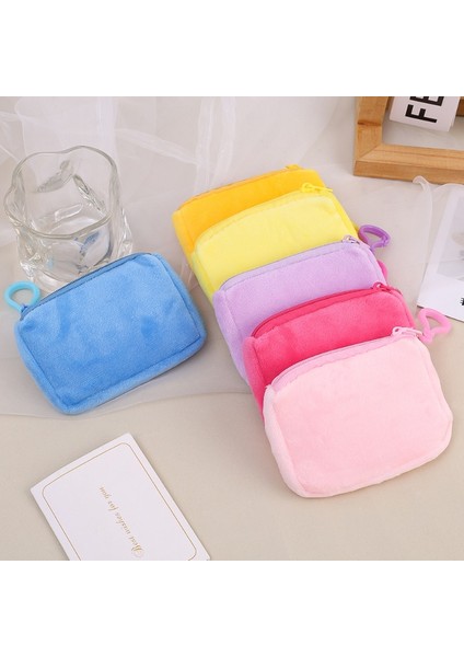 Mor Yeni Peluş Bozuk Para Cüzdanı Kadın Sevimli Mini Dikdörtgen Cüzdan Değişim Kılıfı Küçük Fermuar Cüzdan Debriyaj Taşınabilir Kulaklık Çantası Kart Çantaları (Yurt Dışından) modelleri