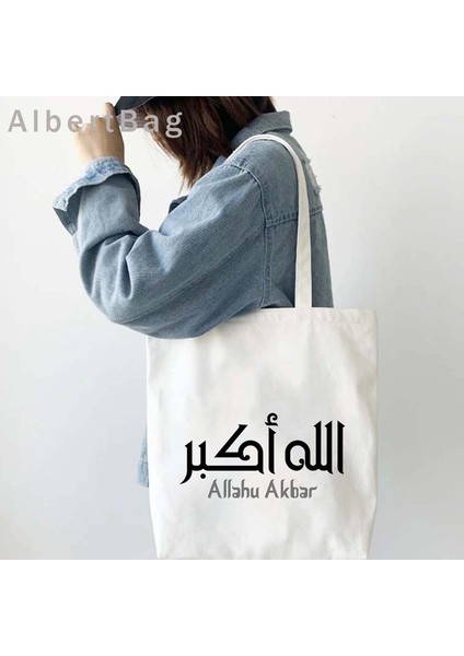 221 35X40CM Islam Arapça Kur'an Islami Alıntılar Allah Müslüman Bismillah Çiçek Shopper Kanvas Tote Çanta Ya Hussain Irak Bayrağı Omuz Çanta (Yurt Dışından)