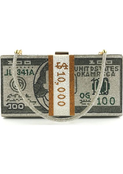 Kırmızı Para Debriyaj Taklidi Çanta 10000 Dolar Nakit Yığını Akşam Çanta Omuz Düğün Yemeği Çantası 6 Renk 2023 Kadın Çantası (Yurt Dışından) fırsatları