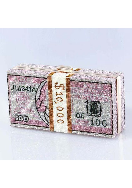 Kırmızı Para Debriyaj Taklidi Çanta 10000 Dolar Nakit Yığını Akşam Çanta Omuz Düğün Yemeği Çantası 6 Renk 2023 Kadın Çantası (Yurt Dışından) indirimleri