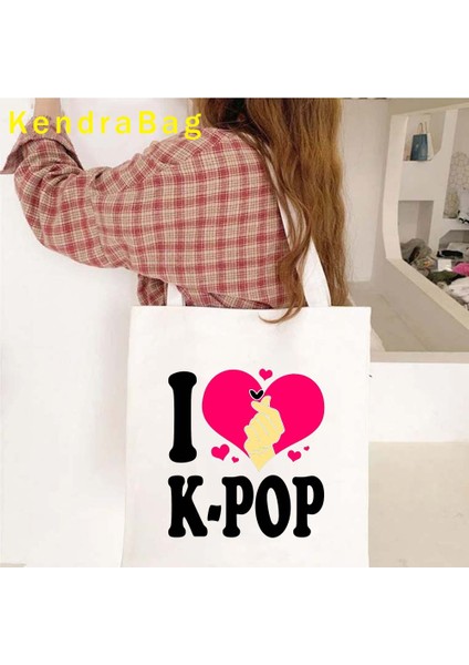B 119 35X40 cm Kawaii Kore Kalp Kpop Popart Jimin Severler Harajuku Kız Omuz Okul Çantası Hediyeler Kore Müzik Kdrama Shopper Kanvas Çanta (Yurt Dışından) indirimleri