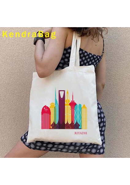 B 95 35X40CM Riyad Cidde Suudi Arabistan Harita Bayrağı Islam Mekke Arap Kız Abu Dabi Prens Shopper Tote Kanvas Çanta Pamuk Omuz Eko Çanta (Yurt Dışından) fırsatları