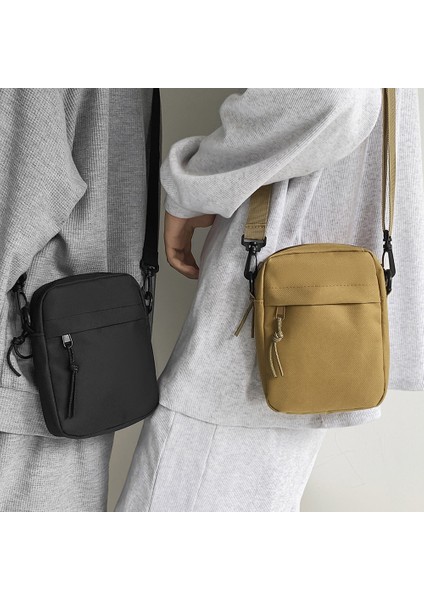 Siyah 2023 Oxford Kadın Crossbody Çanta Erkekler Için Küçük Omuz Çantaları Kore Düz Renk Öğrenciler Telefonu Çanta Mini Haberci Çanta (Yurt Dışından) fırsatları