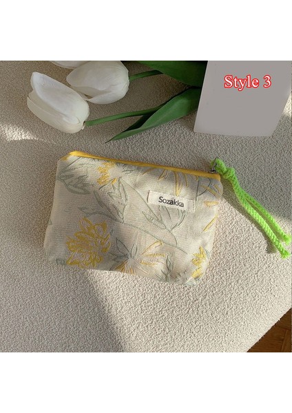 Stil 3 Kadın Sevimli Çiçek Debriyaj Çanta Mini Küçük Fermuar Bozuk Para Cüzdanı Çanta Anahtar Cüzdan Küçük Saklama Çantası Organizatör Ruj Kozmetik Çantaları (Yurt Dışından)