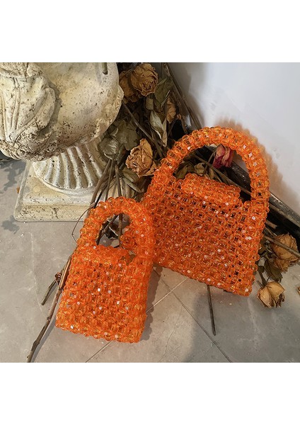 Kahverengi LX19X5X11CM Özelleştirilmiş Boncuk Çanta Yeşil El Dokuma Ünlü Çanta Üstten Saplı Çantalar ve Çantalar Benzersiz Tasarım Bayanlar Parti Çantası (Yurt Dışından) indirimleri