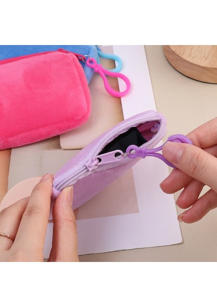 Gül Kırmızı Yeni Peluş Bozuk Para Cüzdanı Kadın Sevimli Mini Dikdörtgen Cüzdan Değişim Kılıfı Küçük Fermuar Cüzdan Debriyaj Taşınabilir Kulaklık Çantası Kart Çantaları (Yurt Dışından) indirimleri