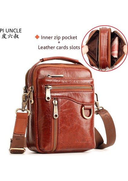 Yatay Siyah Marka Hakiki Deri Erkek Omuz Çantaları Moda Dikey Doğal Sığır Derisi Messenger Çanta Erkek Erkek Rahat Mini Tote Çanta (Yurt Dışından) fiyatları