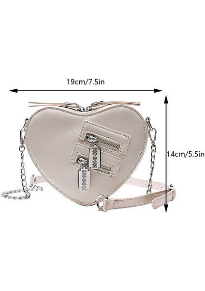Beyaz Gotik Kalp Bıçak Zincir Kadınlar Için Crossbody Çanta Kız Y2K Rahat Omuz Çantası Tasarımcı Çantalar ve Çanta Yaz Cüzdan Goth (Yurt Dışından)