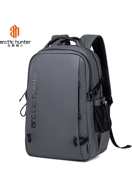 Gri Moda Anti-Hırsızlık Okul Çantası Suya Dayanıklı Iş Sırt Çantası Erkekler Seyahat Not Defteri Dizüstü Sırt Çantaları 15.6 Inç Erkek Mochila (Yurt Dışından)