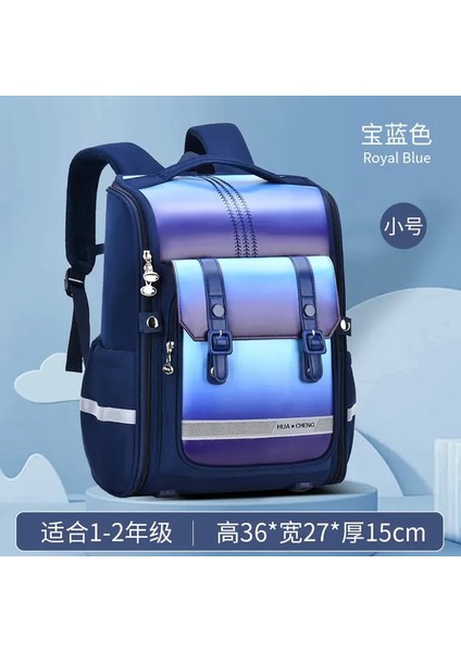 Ilkokul Öğrencileri Için Lacivert Küçük Yeni Degrade Üç Boyutlu Kare Çanta, 6-12 Yaş Çocuk Sırt Çantası, Entegre (Yurt Dışından)