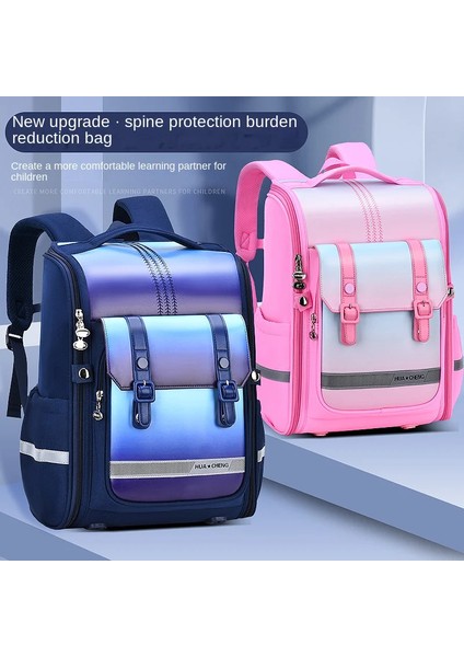 Ilkokul Öğrencileri Için Lacivert Küçük Yeni Degrade Üç Boyutlu Kare Çanta, 6-12 Yaş Çocuk Sırt Çantası, Entegre (Yurt Dışından) fiyatları