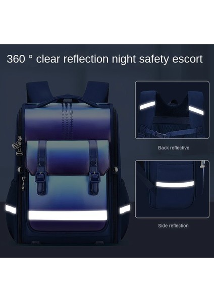 Ilkokul Öğrencileri Için Lacivert Küçük Yeni Degrade Üç Boyutlu Kare Çanta, 6-12 Yaş Çocuk Sırt Çantası, Entegre (Yurt Dışından) modelleri