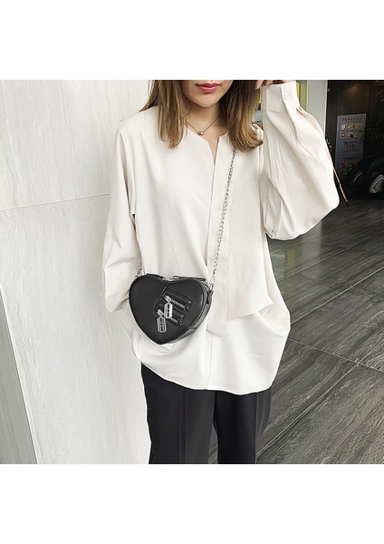 Beyaz Gotik Kalp Bıçak Zincir Kadınlar Için Crossbody Çanta Kız Y2K Rahat Omuz Çantası Tasarımcı Çantalar ve Çanta Yaz Cüzdan Goth (Yurt Dışından) modelleri